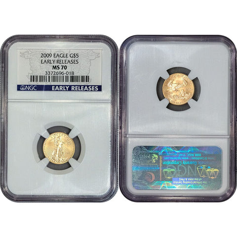 2009 $5 1/10th oz American Gold Eagle - NGC MS 70 ER