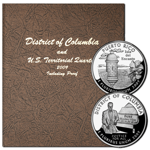 Complete 2009 P-D-S-S 24-Coin D.C. & Territorial Quarter Sets in Dansco Album