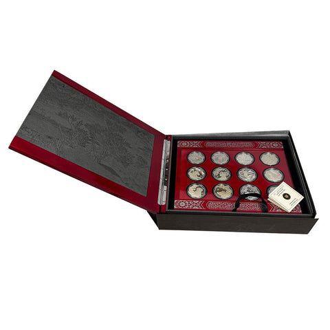 2010-2021 Twelve Coin Canada $15 Silver Lunar Lotus Coin Set - Gem Proof in Box w/ CoAs