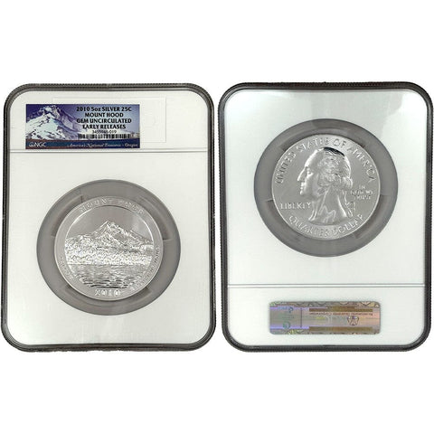 2010 Mount Hood America The Beautiful Silver 5 oz Quarter - NGC Gem Uncirculated