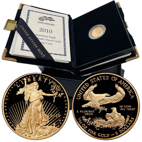 2010-W Proof $5 Tenth 1/10 Ounce Gold Eagle - Gem Proof in OGP