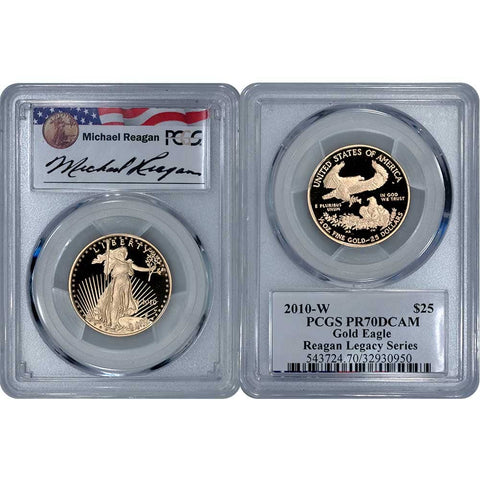 2010-W $25 Proof 1/2 oz American Gold Eagle - PCGS PR 70 DCAM - Reagan Legacy