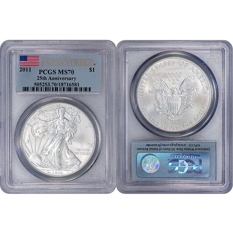 2011 25th Anniversary American Silver Eagles - PCGS MS 70 FirstStrike