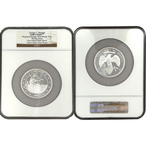 (2011) George T Morgan $100 Silver Union 5 oz Proposed Design 1876 - NGC Gem Proof UCAM