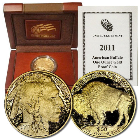 2011-W Proof $50 .9999 One Ounce Gold Buffalo in OGP - Gem Proof