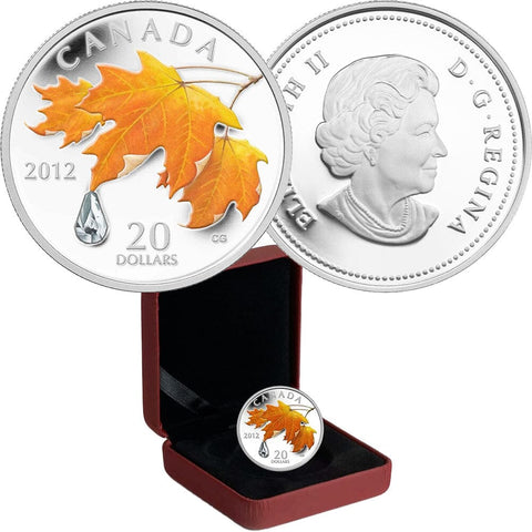 2012 Canada $20 1 oz .9999 Silver Sugar Maple Crystal Raindrop - Gem in OGP w/ COA