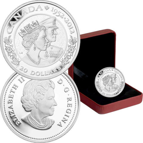 2012 Canada $20 1 oz .9999 Silver Queen's Diamond Jubilee (x2 Effigy) - Gem in OGP