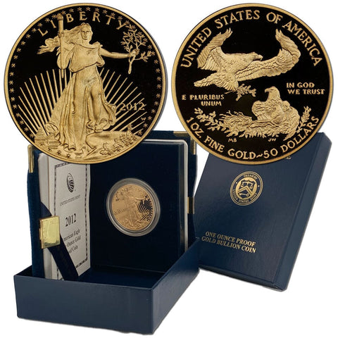 2012-W $50 Proof Gold American Eagles in OGP w/COA (1 Toz Net Pure Gold)