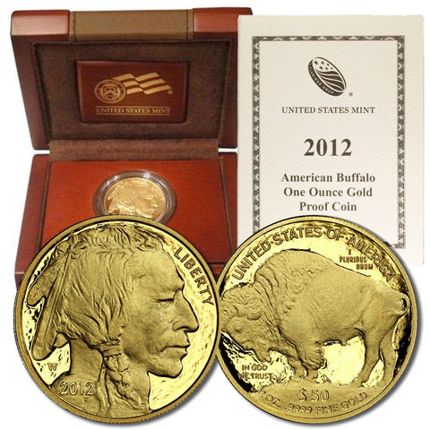 2012-W Proof $50 .9999 One Ounce Gold Buffalo in OGP - Gem Proof