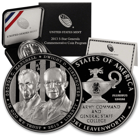 2013-W 5-Star General Silver Commemorative Dollar - Gem Proof in Original Box with COA