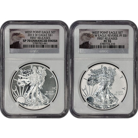 2013-W West Point 2-Coin American Silver Eagle Set - NGC PF/SP 70