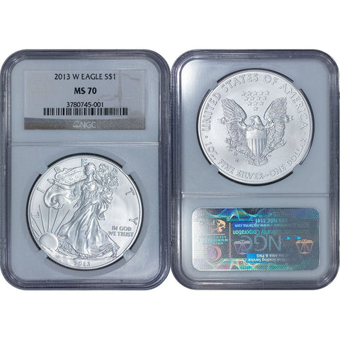 2013-W Burnished American Silver Eagles - NGC MS 70