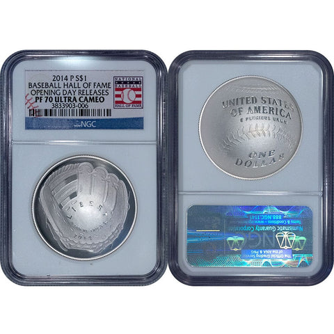 2014-P Baseball Hall of Fame Commemorative Silver Dollar - NGC PF 70 UCAM Opening Day