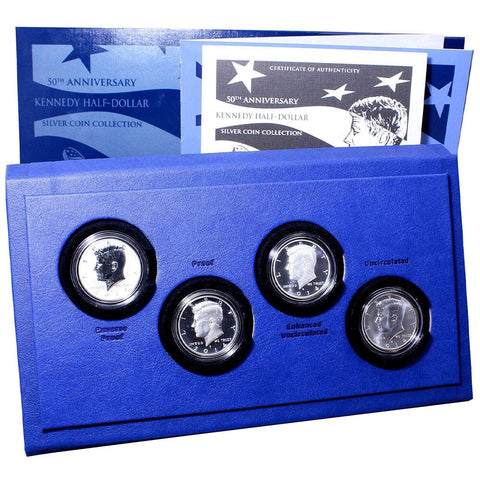 2014 50th Anniversary 4-coin Silver Kennedy Half Dollar Sets - Gem in OGP