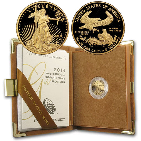 2014-W $5 Proof 1/10 oz American Gold Eagle - Gem Proof in OGP w/ CoA