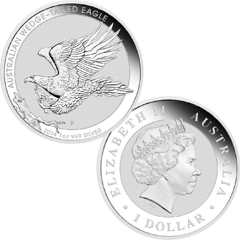 2014-P Australia $1 Wedge Tailed Eagle .999 Silver Ounce - Gem Uncirculated in Capsule