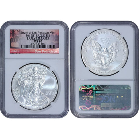 2014(S) American Silver Eagle - NGC MS 70 ER