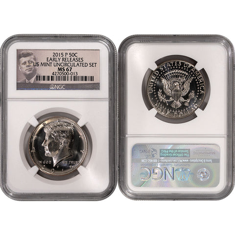 2015-P Kennedy Half Dollar - NGC MS 67 - Gem Brilliant Uncirculated