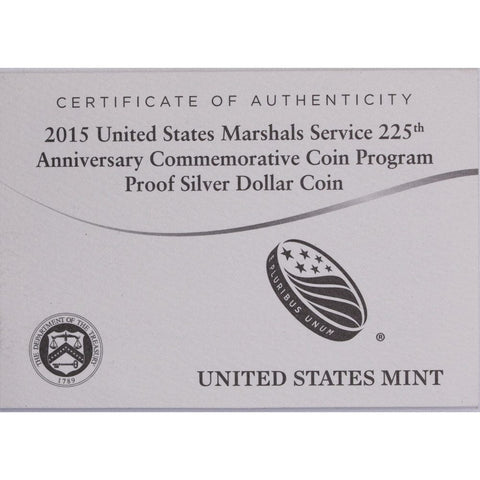 2015-P United States Marshals Service 225th Anniversary Silver Dollar - Gem Proof in OGP