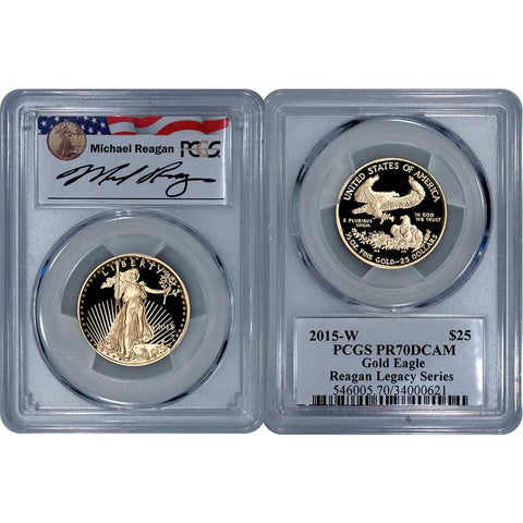 2015-W $25 Proof 1/2 oz American Gold Eagle - PCGS PR 70 DCAM - Reagan Legacy