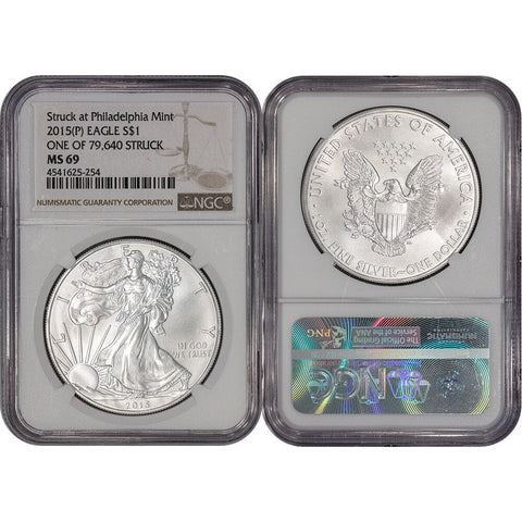 2015(P) American Silver Eagle - NGC MS 69 - Mintage: 79,640