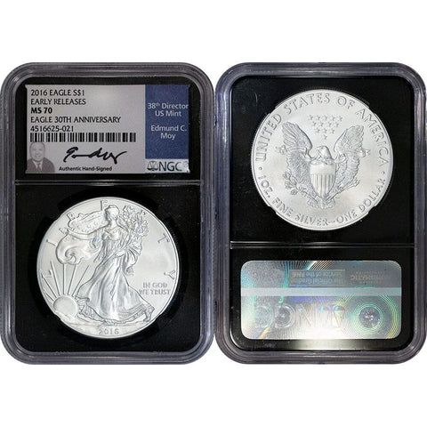 2016 American Silver Eagle - NGC MS 70 Moy Signature