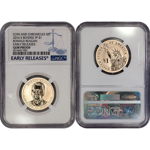 2016-S Ronald Reagan Presidential Dollar - Reverse Proof - NGC Gem Pro