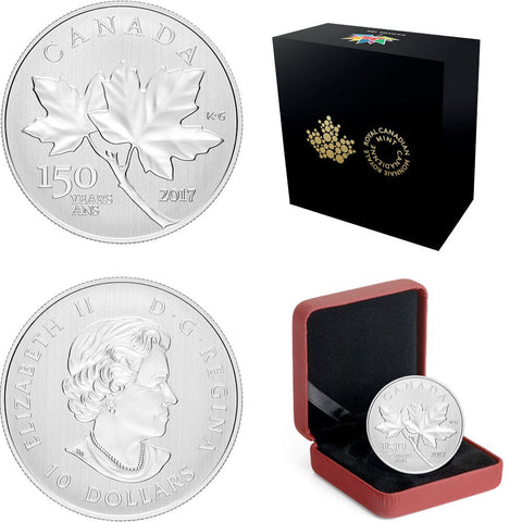 2017 Canada 150 Years of Maple Leaves 1/2 oz .9999 Silver Coin - Gem Reverse Proof in OGP w/ CoA