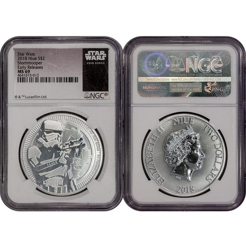 2018 Niue 1 oz Silver $2 Star Wars Stormtrooper - NGC MS 69 ER