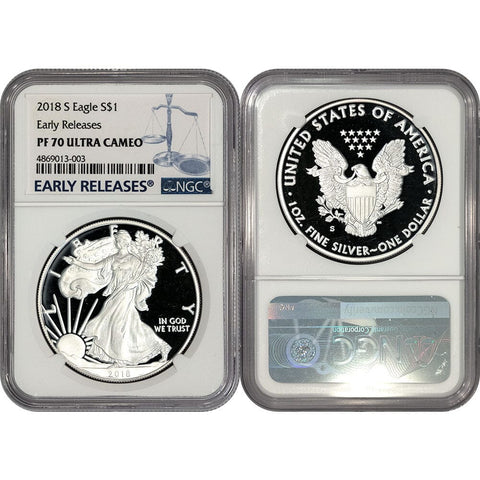 2018-S Proof American Silver Eagle - NGC PF 70 UCAM ER