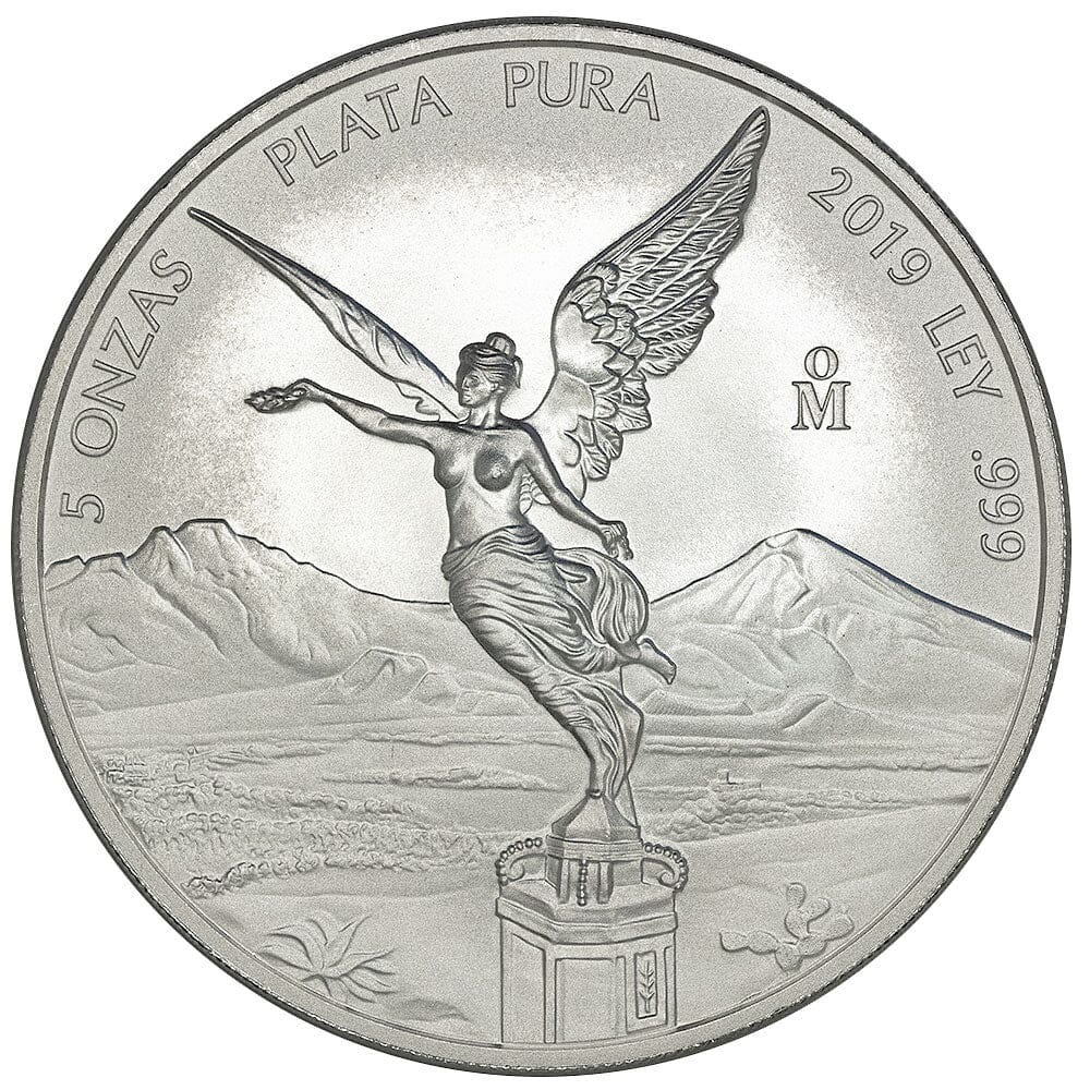 2019 Mexico 5 oz .999 Silver Libertad Mintage 18,000 Gem in Capsul