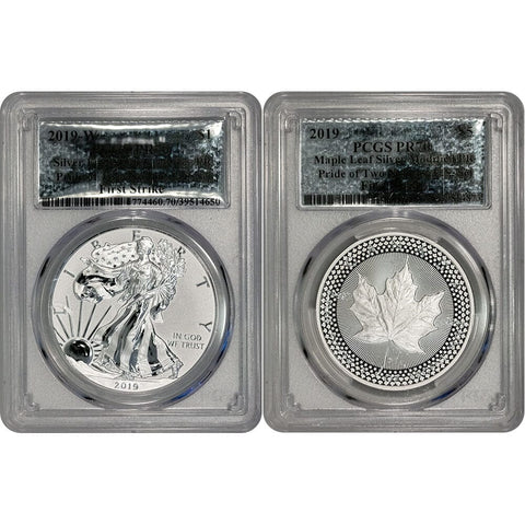 2019 Pride of Two Nations Enhanced Silver Eagle & Modified Maple Leaf - PCGS 70 First Strike