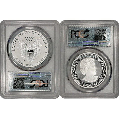 2019 Pride of Two Nations Enhanced Silver Eagle & Modified Maple Leaf - PCGS 70 First Strike