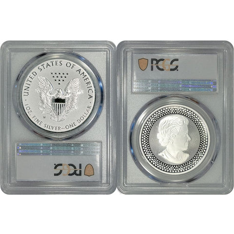 2019 Pride of Two Nations Enhanced Silver Eagle & Modified Silver Maple Leaf - PCGS PR 70