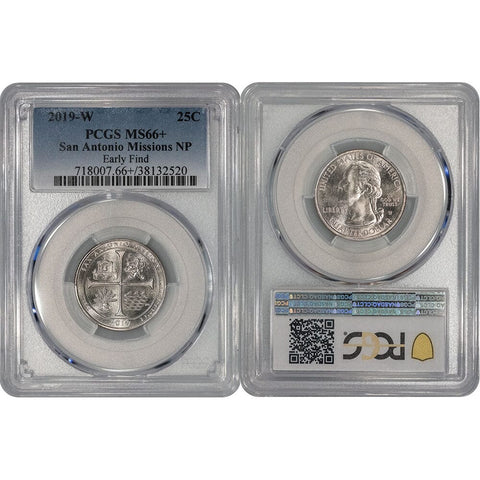 2019-W San Antonio Missions, National Parks Quarter- PCGS MS 66+ Early Find