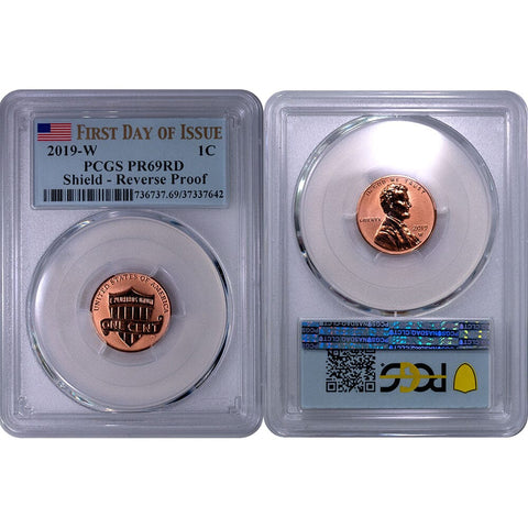 2019-W Rev. Proof Lincoln Shield Cent - PCGS PR 69 RD - Gem Proof