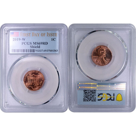 2019-W Lincoln Shield Cent - PCGS MS 69 RD - Gem Brilliant Uncirculated