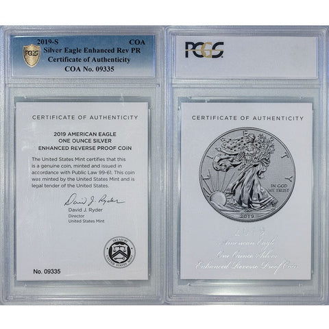 2019-S American Silver Eagle Enhanced Reverse Proof - PCGS PR 70 FirstStrike