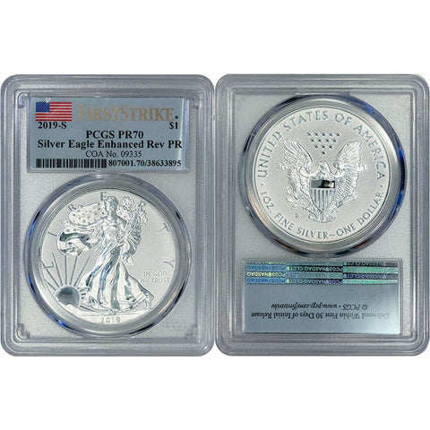 2019-S American Silver Eagle Enhanced Reverse Proof - PCGS PR 70 FirstStrike