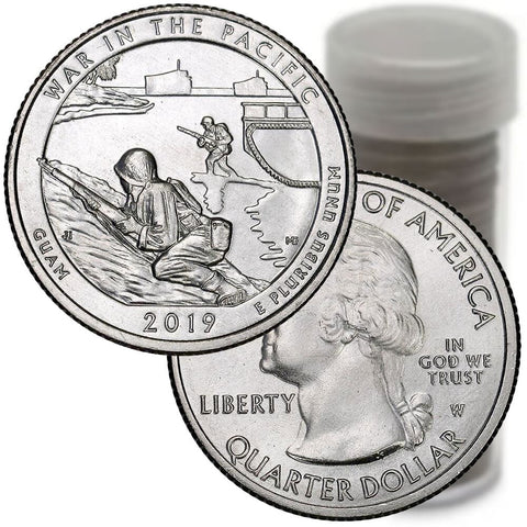 40-Coin Roll of 2019-W War In The Pacific, Guam National Park Quarters - Uncirculated