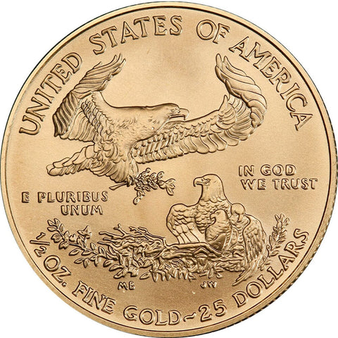 2020 $25 American Gold Eagle - 1/2 oz Net Pure Gold - Gem Uncirculated