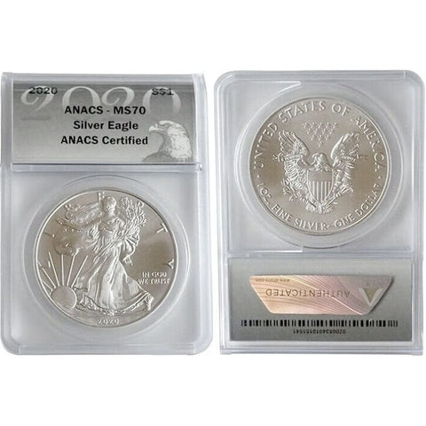 2020 American Silver Eagles - ANACS 70