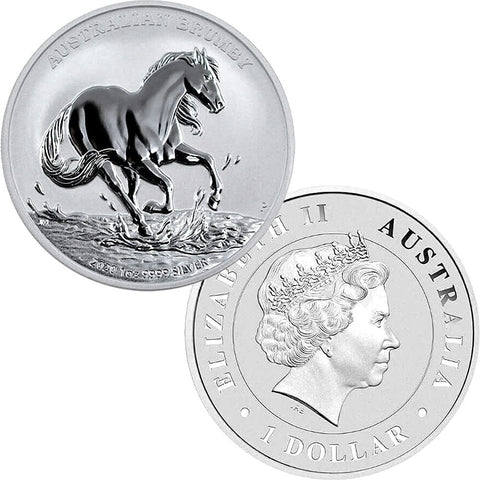 2020 Australia $1 Silver Brumby 1 oz .9999 Silver - Gem Uncirculated in Capsule