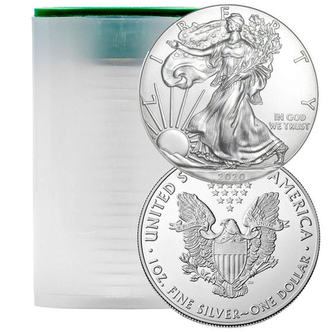 2020 American Silver Eagle Mint Roll of 20 - Crisp Original Roll