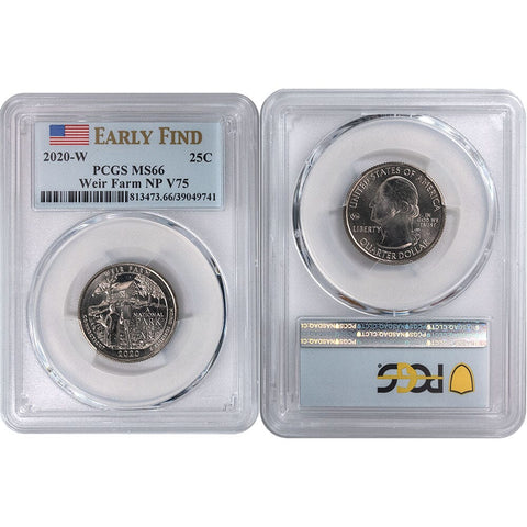 2020-W Weir Farm, National Parks Quarter V75 Privy - PCGS MS 66 Early Find