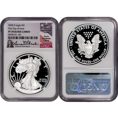 2020-S Proof American Silver Eagle - NGC 70 UCAM FDOI Cabral