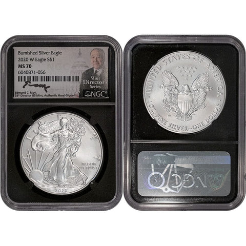 2020-W Burnished American Silver Eagle - NGC MS 70 Moy Signature