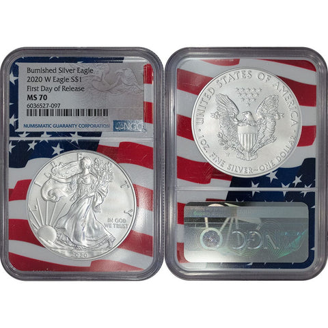 2020-W Burnished American Silver Eagle - NGC MS 70 FDOI