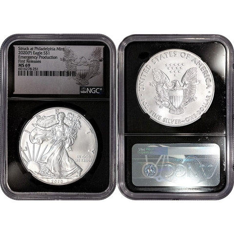 2020(P) Emergency Production American Silver Eagle - NGC MS 69 First Releases