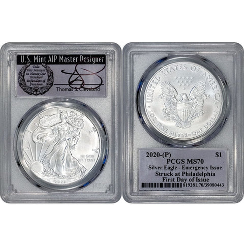 2020(P) $1 American Silver Eagle Emergency Issue - PCGS MS 70 FDOI Cleveland